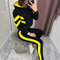 European And American Season Women's Hooded Open-air Sweater Suit Two-piece - Yellow