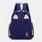 Women Waterproof Cartoon Casual Backpack School Bag - Navy Blue