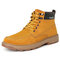 Menico Men Work Style Slip Resistant Microfiber Leather Ankle Boots - Yellow