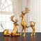 A Couple Of Deer Statue European Style Living Room Bedroom Wine Cabinet Ornaments  Christmas Gifts - Gold