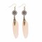 Bohemian Tassel Earring Alloy Feather Long Earrings for Women Gift - Cream