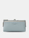 Bolsa feminina couro artificial elegante de grande capacidade com vários slots para cartão Design - azul