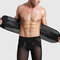 Men Lumbar Support Waist Belt Abdominal Slim Belt Breathable Mesh Steel Plate Belt Band For Sports  - Black