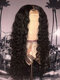Black Long Curly Hair Long Bangs High Temperature Resistant Middle Part Fiber Wigs - Black