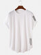 T-shirts à manches courtes avec ourlet incurvé et lettre japonaise pour hommes - blanc