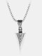 Vintage Triangle Arrow Men Long Necklace Jewelry Gift - Silver