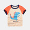 Boy's Animal Dinosaur Cartoon Print Short Sleeve Casual T-shirt For 2-10Y - #02