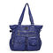 Women Multi-Pocket Casual Crossbody Bag Soild Tote Bag - 07