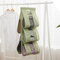 Креативный прозрачный многослойный шкаф Сумка Вешалка для хранения Сумка Пылезащитная ткань из хлопка и льна - Зеленый