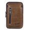 Ekphero Male Small Cowhide Waist Pack Belt Bag Phone Pouch  - Brown