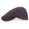 Mens Cotton Solid Color Beret Cap Sunshade Hat Casual Outdoors Peaked Forward Cap Adjustable Hat - Grey