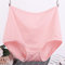 Solid Color Large Size Modal Mid-waist Underwear Women's Simple Briefs - Shrimp powder