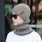 Fleece Lined Warm Beanie Hat Knitted Hat Scarf Set For Men Women Skullies Beanies Bonnet - Khaki