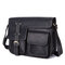 Ekphero Genuine Leather Belt Shoulder Bags Vintage Crossbody Bags For Men - Black