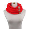 Womens Knitted Thick Multifunctional Multicolor Scarf Outdoor Fashion Warm Neck Button Scarves - Red