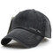 Men Women Vintage Washed Denim Cotton Baseball Cap Adjustable Golf Snapback Hat - Black