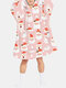 Cute Cartoon Santa Print One Piece Home Comfy Christmas Loungewear For Men - Pink