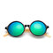 Fashion Retro Round Pure Handmade Bamboo Leg Sunglasses Anti-UV Eyewear Glasses For Men Women - Green