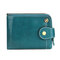 RFID Women Genuine Leather Multi-function Wallet - Blue