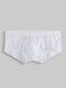 Men Sexy Mini Boxer Briefs Thin Breathable Nude Butt Lifting Patchwork Pouch Plain Underwear - White