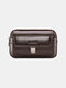Men 6.3 Inch Solid Genuine Leather Belt Phone Bag Wallet - Brown 1