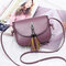 Women Vintage Solid Tassel Crossbody Bags Leisure Shoulder Bags - Purple