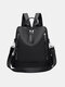 JOSEKO Women's Oxford Cloth Korean Casual Backpack Multifunctional Large Capacity Travel Backpack - Black