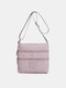 Women Nylon Brief Multi-Pockets Lightweight Crossbody Bag Casual Shoulder Bag - Purple