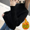 Long-sleeved Thick Knit Bottoming Shirt Top Pullover High-neck Sweater - Black