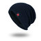 Women Men Knit Wool Hat Season Plus Warm Red Five-star Head Outdoor Hat  - Navy