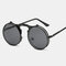 Retro Metal Punk Steam Flip Sunglasses Hipster Sunglasses - #01