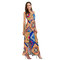 New Sexy Print Strap Dress European And American Large Size Long Skirt Female - Dark Blue