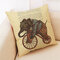 Creative Human Head Animal Body Cartoon Cotton Linen Pillowcase Home Decor Cushion Cover - N