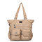 Women Multi-Pocket Casual Crossbody Bag Soild Tote Bag - 03