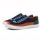 Men Side Zipper Color Block Canvas Breathable Wearable Casual Skate Shoes - Black Orange