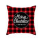 Noir et rouge Style britannique série de Noël hiver taie d'oreiller canapé maison décor de noël - #8