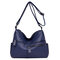 Women Faux Leather Leisure Shoulder Bag Crossbody Bag - Blue