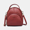 Women Solid Phone Bag Casual Handbag Headphone Plug Crossbody Bag  - Red