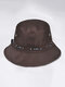 Unisex Polyester Solid Color Outdoor Casual Folding Shade Bucket Hat Travel Sun Hat - Coffee