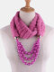 Bohemian Plush Imitation Pearl Necklace Autumn Winter Beaded Pendant Scarf Necklace - #10
