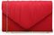 Joseko Ladies Elegant Folding View Design Party Clutch Convertible Strap Envelope Bag - Red