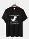 Plus Size Mens 100% Cotton Cartoon Dinosaur Slogan Printed Fashion Short Sleeve T-Shirts - Black