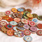 50 Stück 25 mm mehrfarbige Holzknöpfe, runde Nähknöpfe für Basteltaschen, Hut, Kleidung, Dekoration - Freie Größe