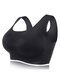 6XL Wireless Breathable Soft Yoga Sports Thin High Elastic Plus Size Comfort Bra - Black