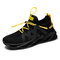 Men Fabric Mesh Comfy Breathable Slip Resistant Running Casual Sneakers - Black