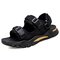 Men Sports Comfy Breathable Wearable Hook Loop Casual Sandals - Black Gold