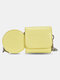 Women PU Leather Alligator Pattern Printed Chains Mini Small Crossbody Bag Shoulder Bag - Yellow