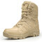 Men Outdoor Work Style Slip Resistant Lace Up Hiking Desert Boots - Beige