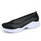 Women Casual Sports Flax Light Slip On Platform Sneakers - Black1