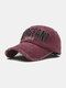 Men Cotton Letter Embroidery Hip-hop Casual Sport Sunshade Baseball Hat - Red